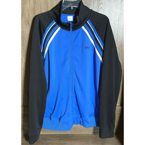 Etonic Vista Blue Black Stripe Zip Warm Up Track Jacket Activewear Size 2XL XXL
